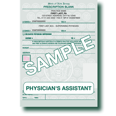 Physician Assistant Rx Form